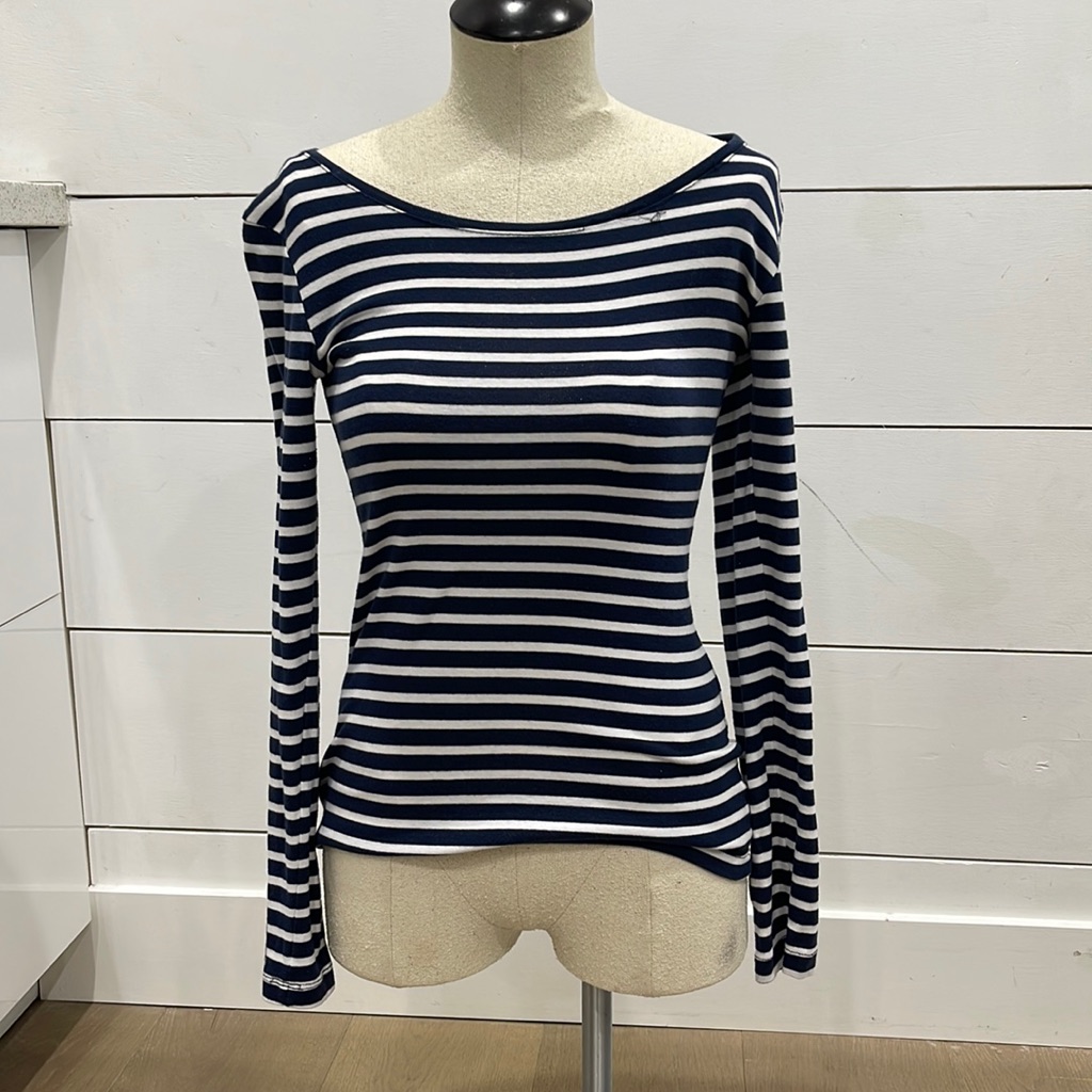 Woman Top, Striped Long Sleeve Top